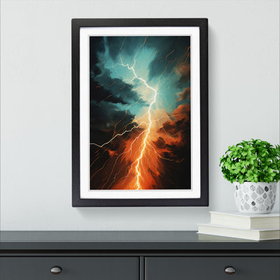 Lightning Orphism - Single Picture Frame Print on Wood