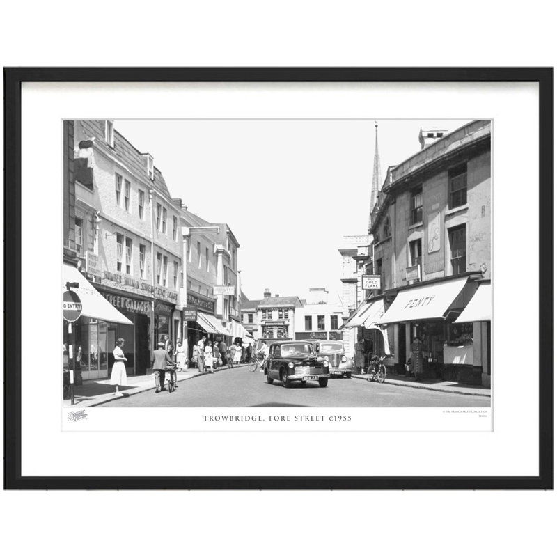 Trowbridge, Fore Street C1955 - Single Picture Frame Print, 45cm H x 60cm W x 2.3cm D, Light Grey/White