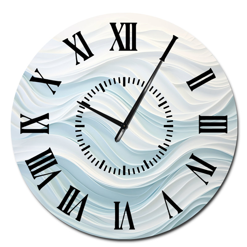 Horloge murale bleue et blanche, Surdimensionné