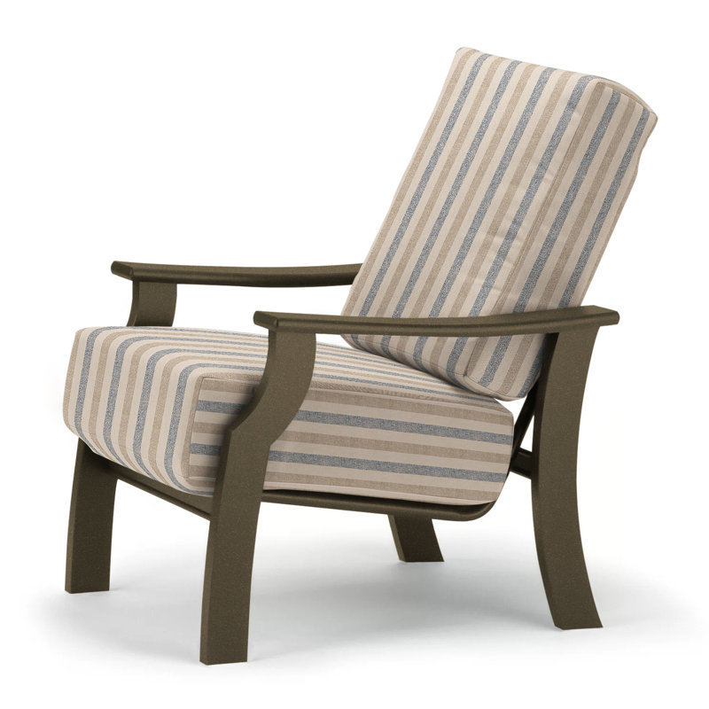 St. Catherine Outdoor Lounge Chair, Textured Beachwood, Spectrum Indigo Sunbrella®