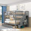 Lit superposé double en bois avec tablettes Mattawa-1863475191