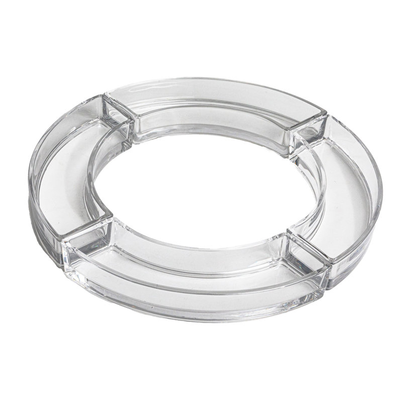 Porte-plat élégant en verre courbé et porte-votive