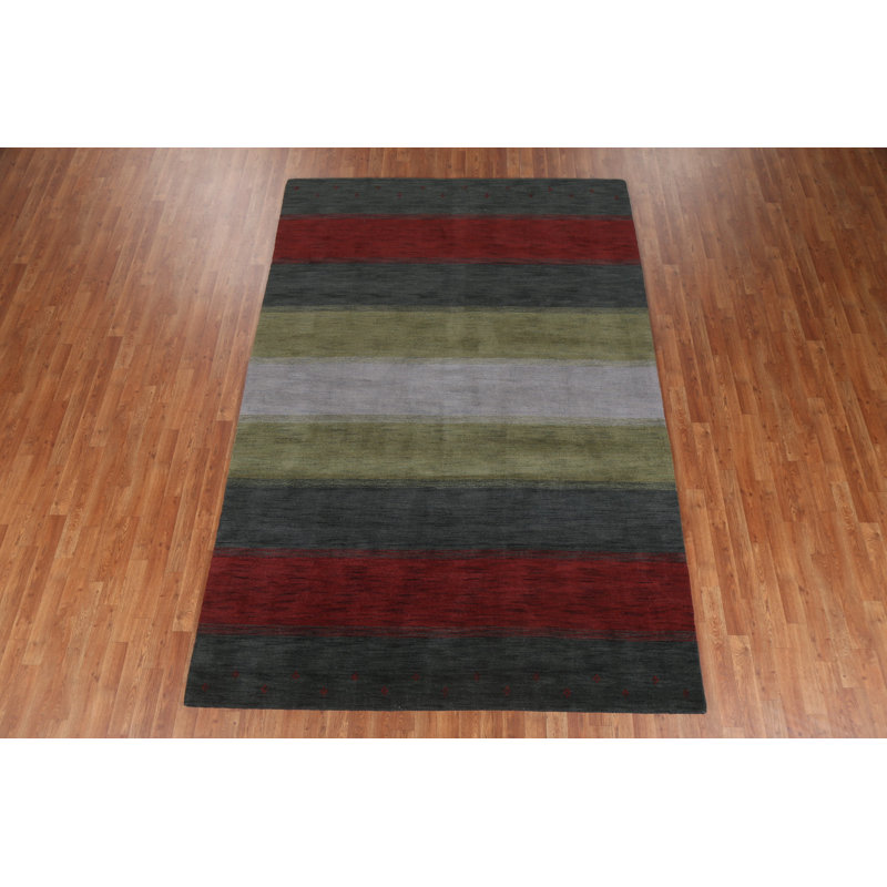 Striped Gabbeh Oriental Area Rug 7x10