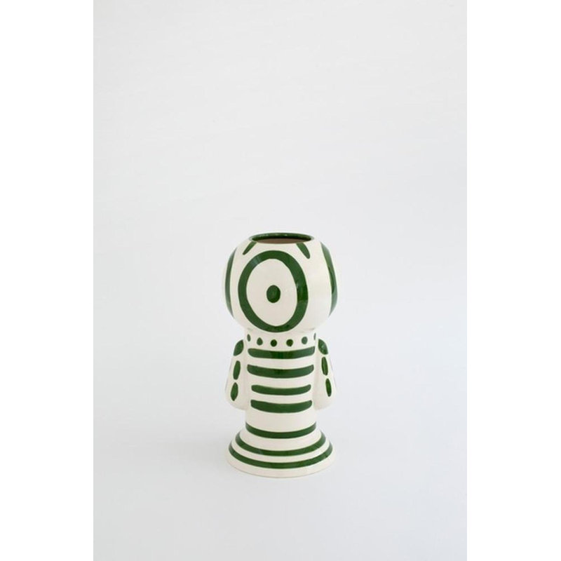 Dummy Handmade Eartenware Table Vase, Dark Green