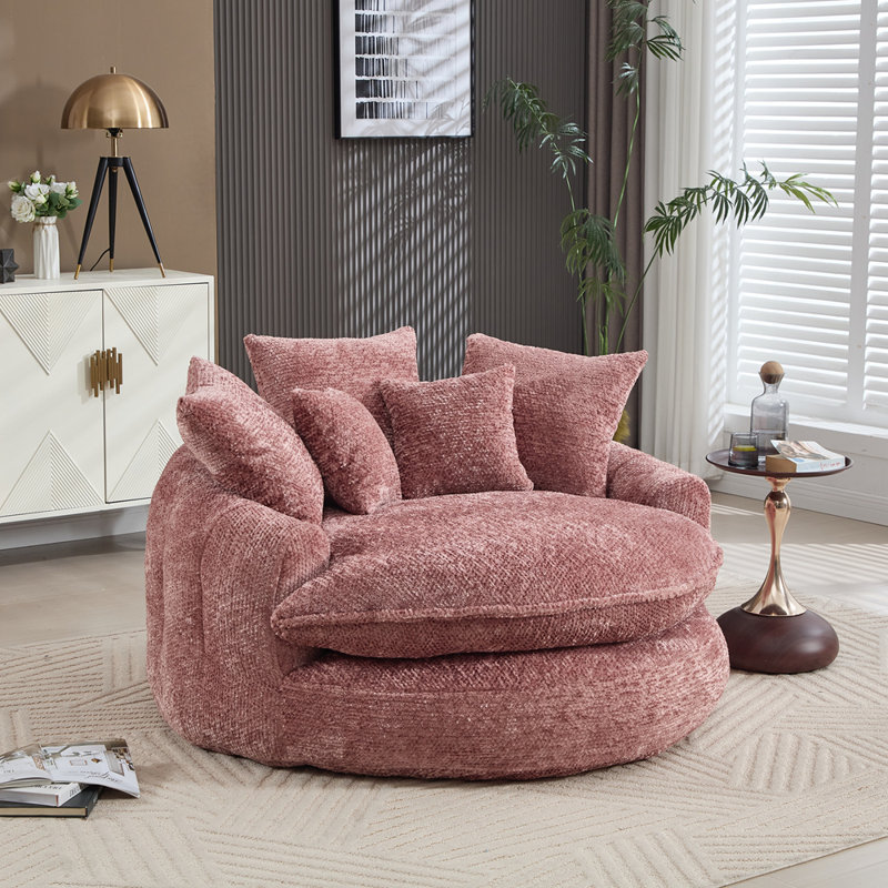 Canapé surdimensionné 55 po, Polyester rose
