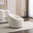 Modern 360 Swivel Boucle Fabric Seat - White Stylish And Comfortable For Living Room, Bedroom, Office Metal Framework, Soft Foam Padding Cream Chair With Cover