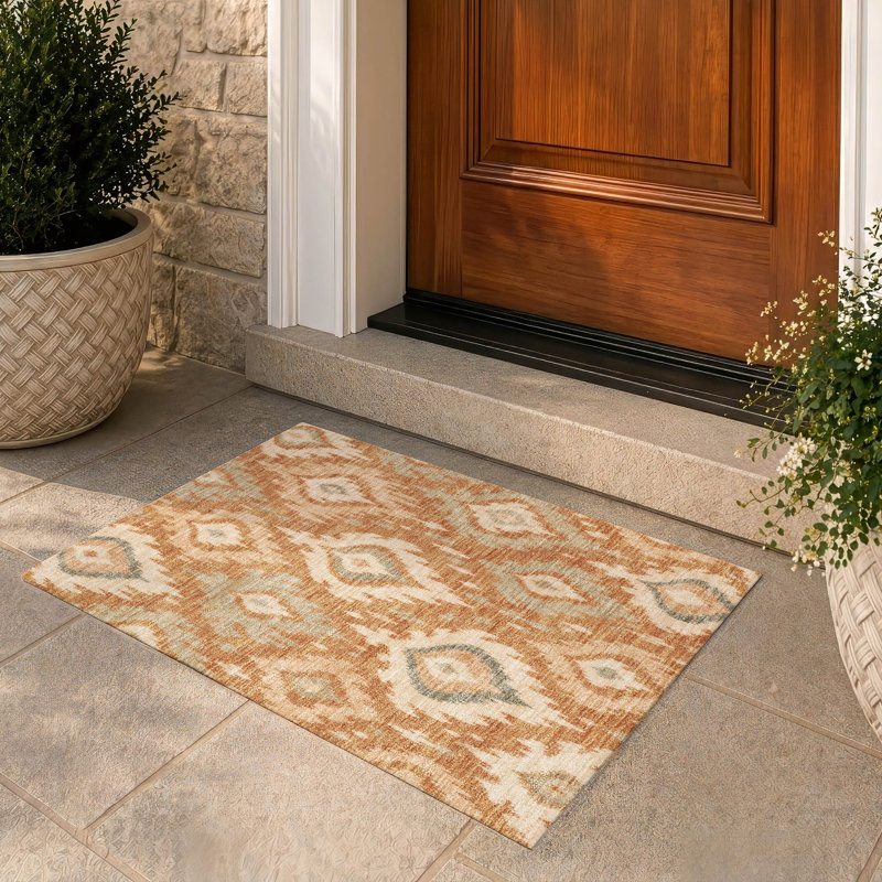 Tapis Chantille ACN3073 Ikat lavable à la machine pour intérieur/extérieur, Terra Cotta, 2 pi 6 po x 3 pi 10 po