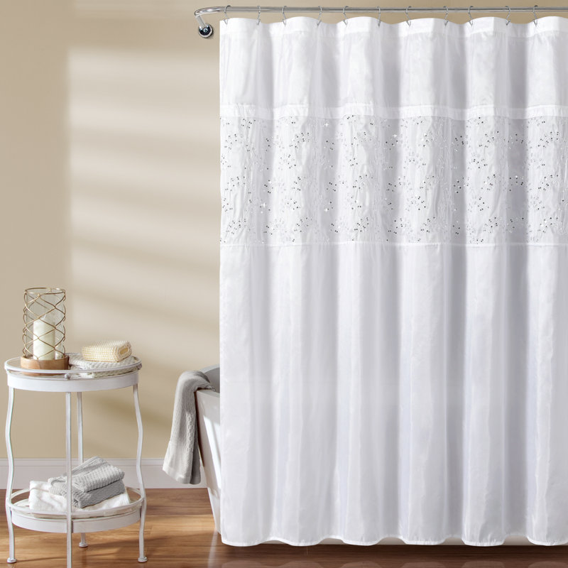 Rideau de douche simple Maria, Blanc