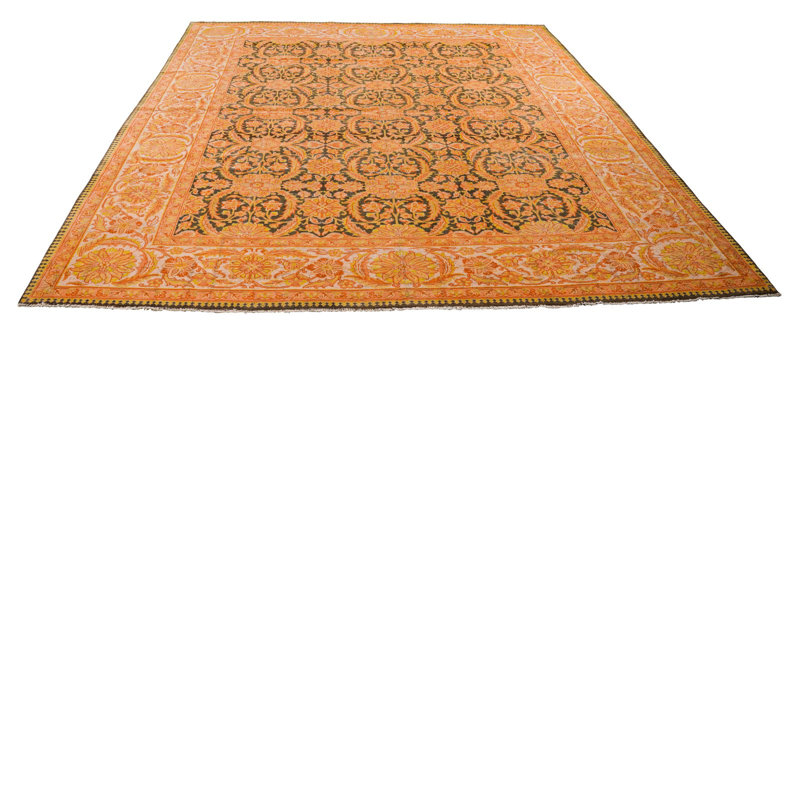 Tapis unique rouille / noir 8 pi 10 po x 11 pi 11 po One-of-a-Kind