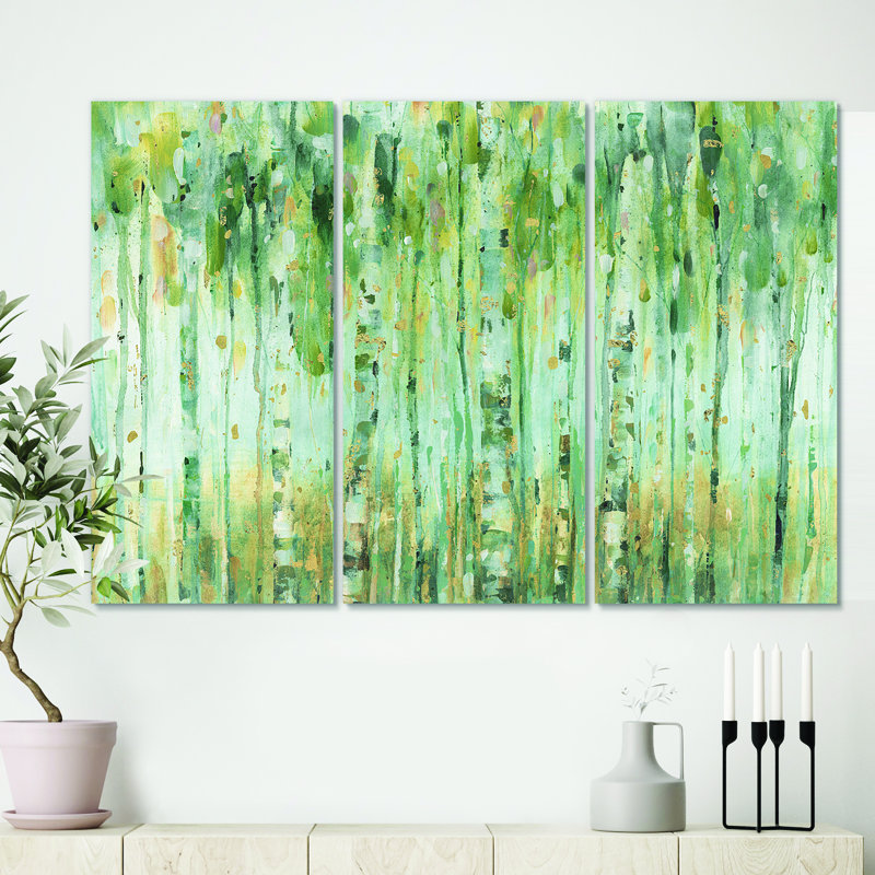 «The Birch Forest II», ensemble de 3 reproductions d'art sur toile tendue, H 32 po x l 48 po x P 1 po