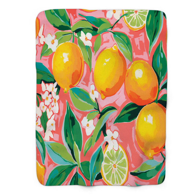 Motif de balise maritime - 1 pièce Sherpa Premium, L 60 po x L 80 po, Limonade rose rafraîchissante