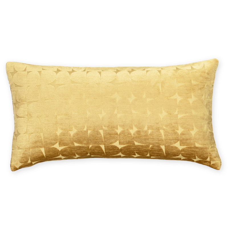 Gumdrop Velvet Accent Pillow, Feather, Yellow, Rectangle 26"H x 14"W