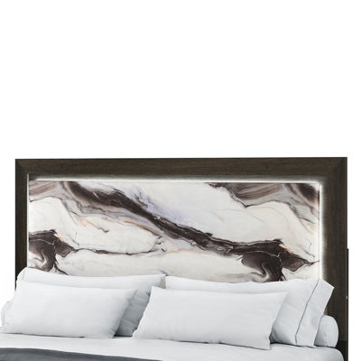 HARRY BROWN QUEEN BED WITH LED