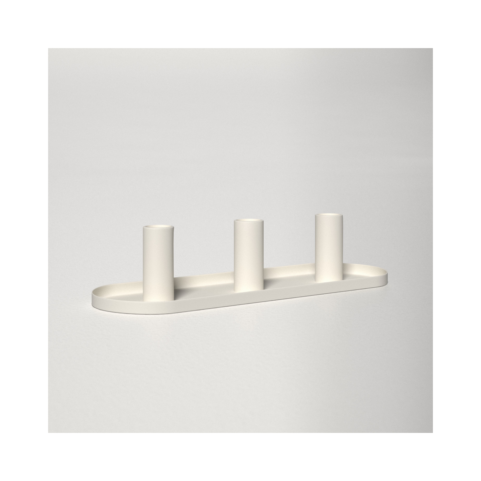 3 Piece Aluminum Tabletop Candlestick Set, White