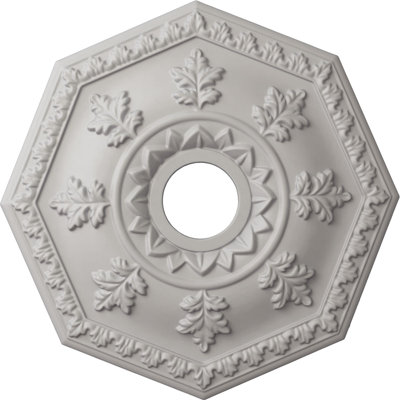 Endurathane Nottingham Ceiling Medallion, 18"OD x 3 1/2"ID x 1 1/2"P (Fits Canopies up to 4 5/8"), Hand-Painted Ultra Pure White Finish