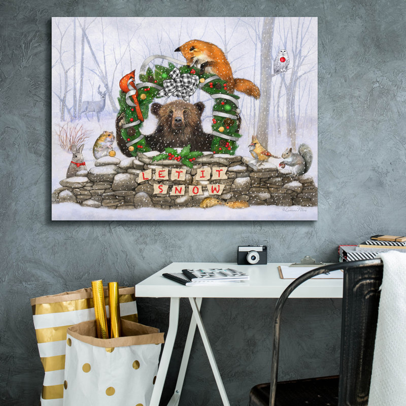 Toile épique Graffiti «Let It Snow» par Art and a Little Magic, 34 po x 26 po, H 26 po x l 34 po x P 1,5 po