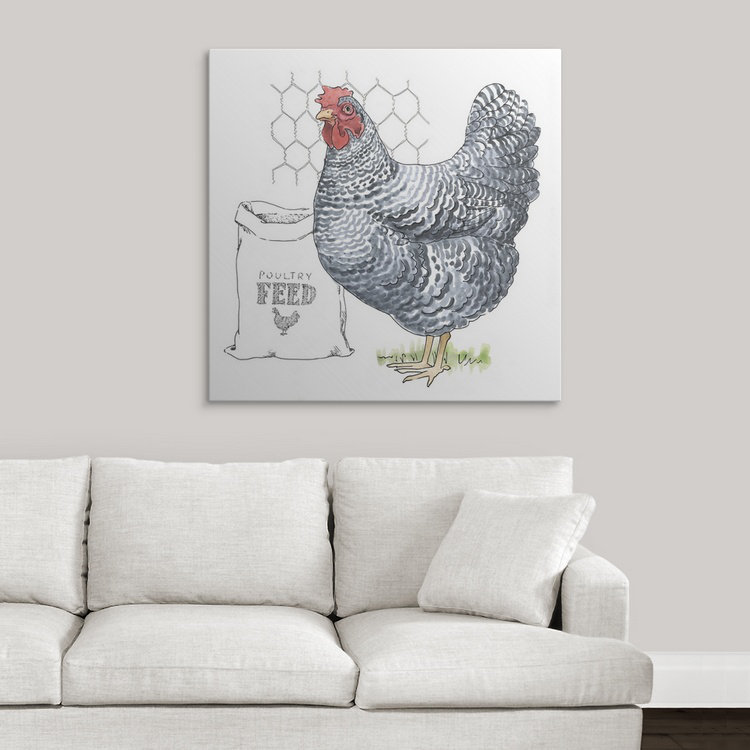 Gavino «Fun at the Coop III», reproduction d'art de Beth Grove, H 35 po x l 35 po x P 1,5 po, Toile