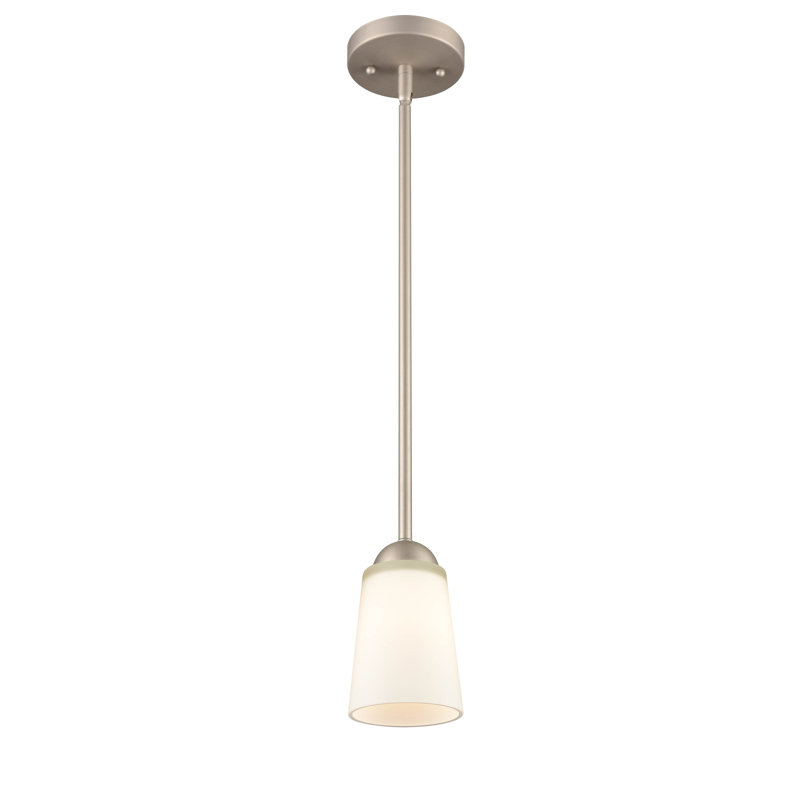 1 - Light Single Pendant, Satin Nickel