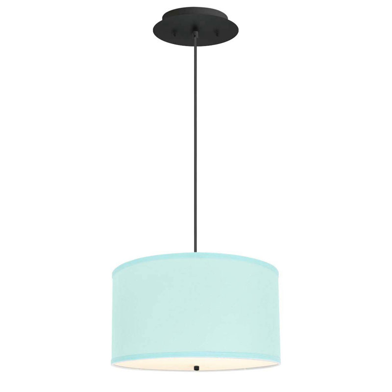 Luminaire suspendu tambour 2 lumières Ovies, Noir
