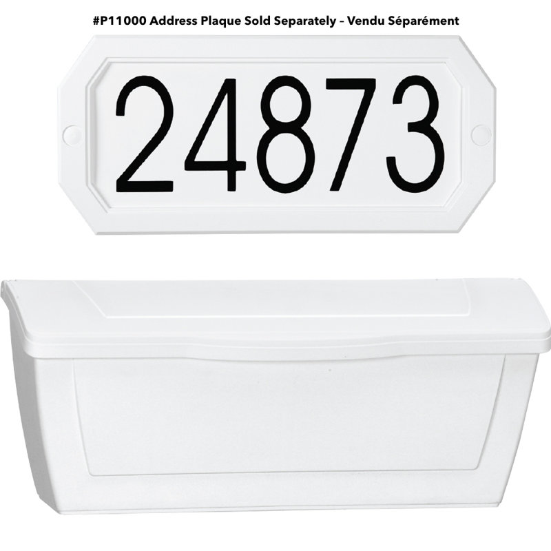 White Lockable Wall Mounted Plastic Mailbox