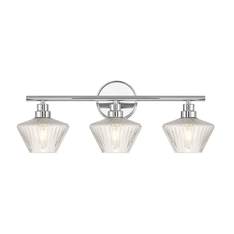 3 - Light Dimmable Bath Sconce, Silver