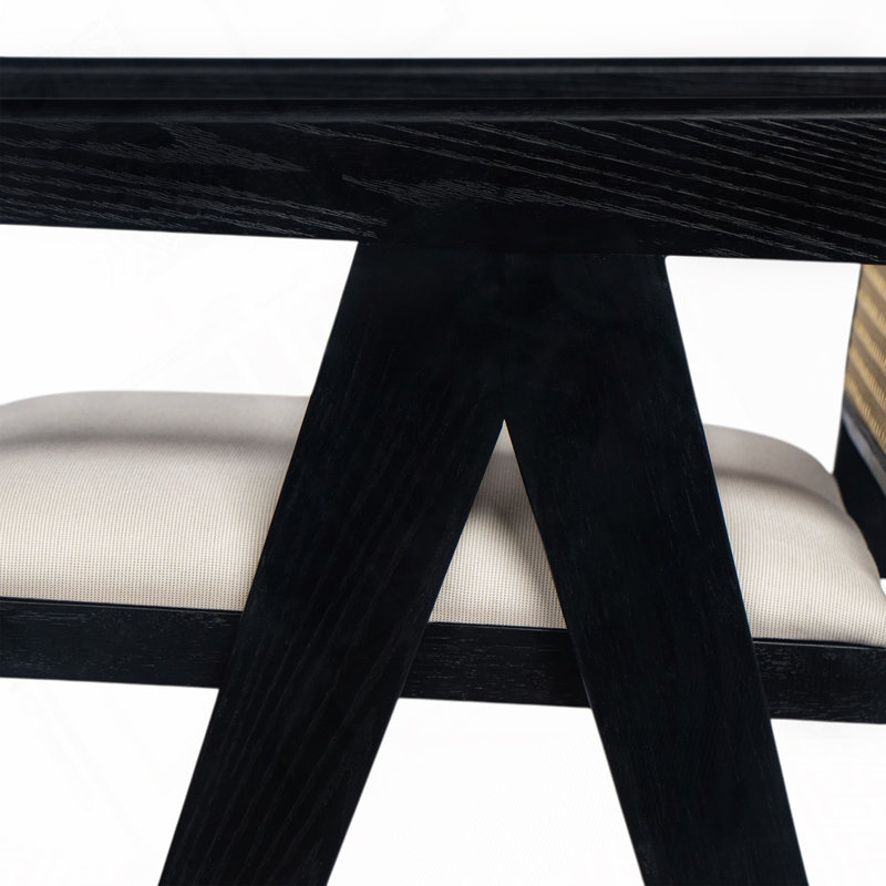 Tabouret de bar en plastique tissé, Noir