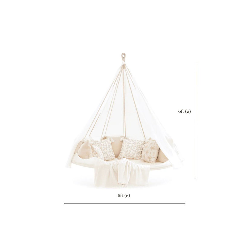 Joana 4 Person Porch Swing, White