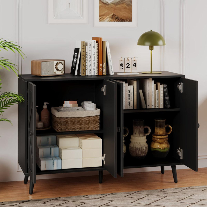4 - Door Accent Cabinet, Black
