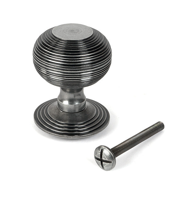 Pewter Beehive Centre Door Knob, Pewter Patina
