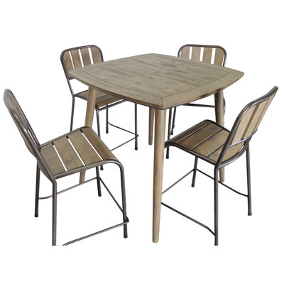Fritsch 4 - Person Solid Wood Solid Wood Top Four Leg Dining Set