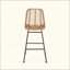 Tabourets de bar d'extérieur en osier (ensemble de 2) avec structure en rotin durable et en métal, pour les barres de jardin modernes-360722286