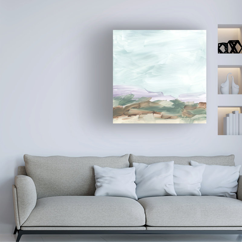 Art mural sur toile tendue - "Pastel Flatlands I" de June Erica Vess pour décoration de salon, de chambre à coucher ou de bureau - 35 x 35