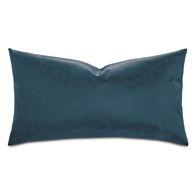 Nevin Faux Leather Reversible Throw Pillow, Denim, 15"H x 26"W