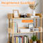 Bibliothèque à 5 niveaux en bois - Bibliothèque autoportante avec tablettes de rangement ouvertes et pieds en bois massif pour le bureau à domicile, le salon et la chambre à coucher