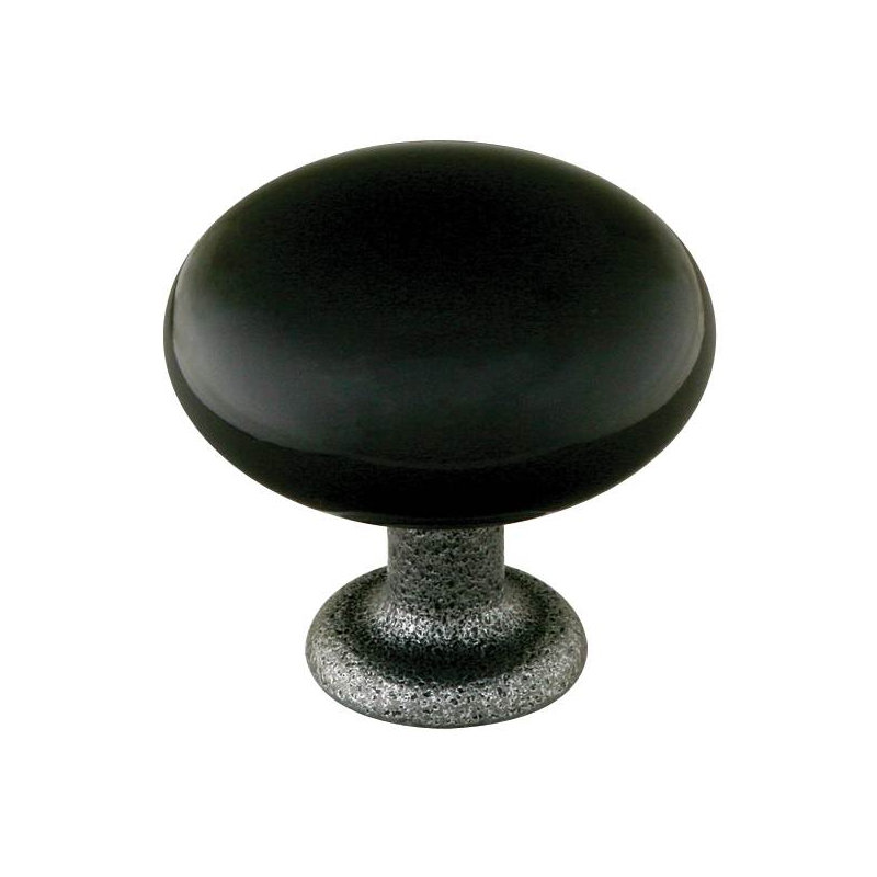 Poignée surdimensionnée Madison, H 1,25 po x l 1,25 po x P 1,25 po, Noir / acier satiné