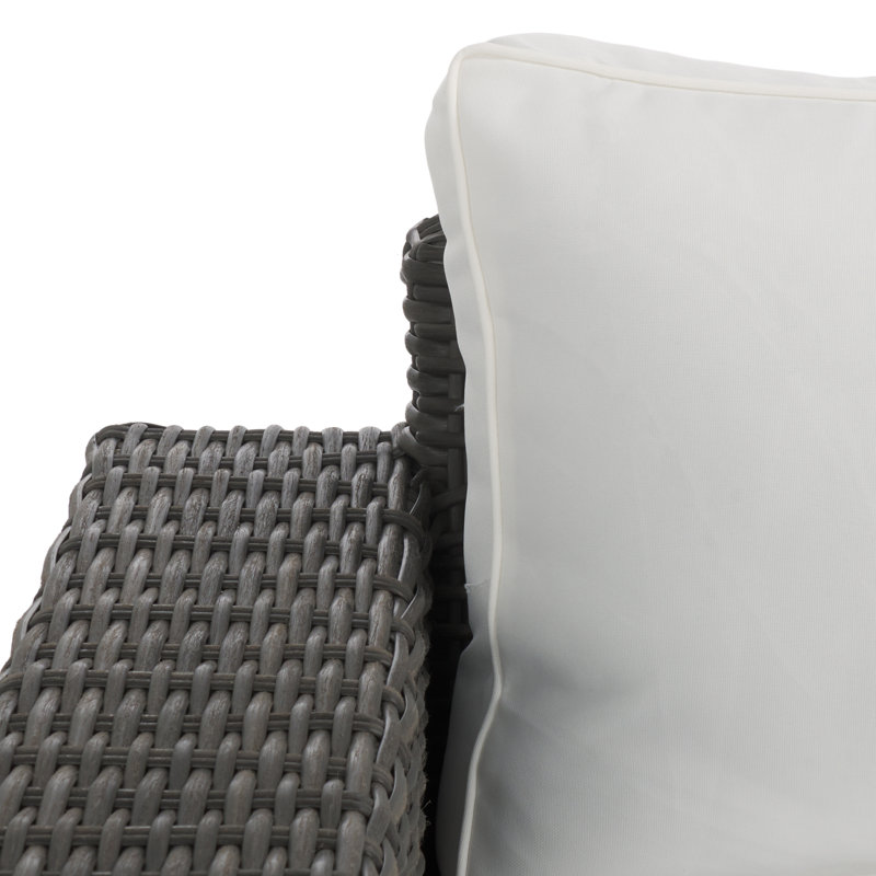 Margarita Wicker Patio Sofa, Dark Gray