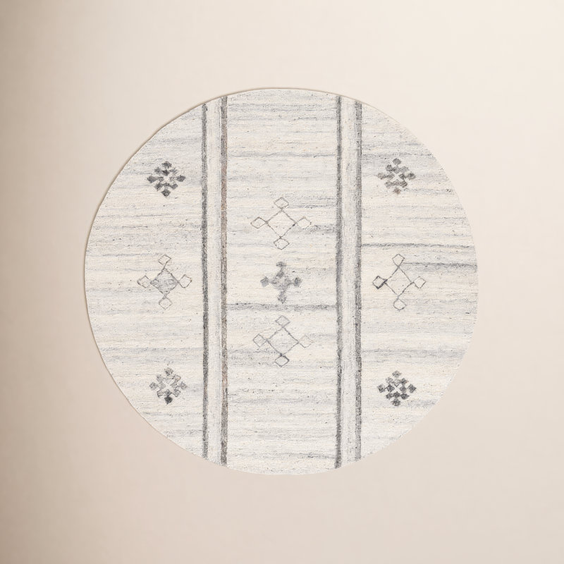 Jax Hand Tufted Geometric Indoor Rug, Round 6'