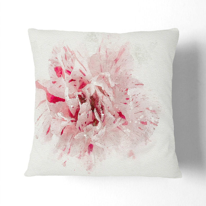 Floral Square Cushion, 55cm H x 55cm W x 20cm D, Black