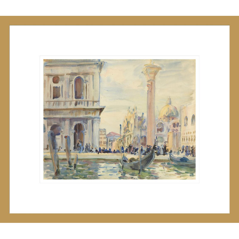 La piazzetta par John Singer Sargent - impression giclée encadrée, H 13,75 po x l 15,88 po