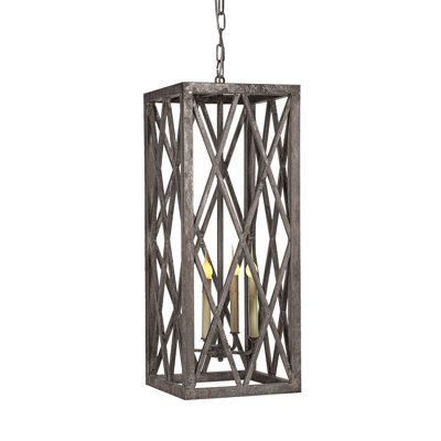 Luminaire suspendu rectangulaire 4 lumières Ephesus