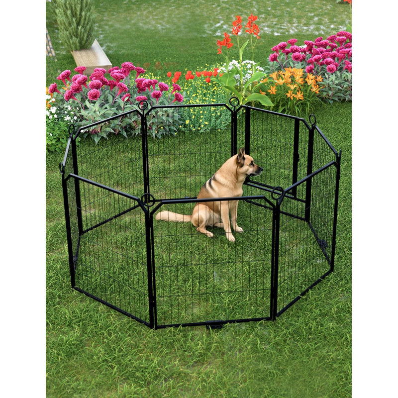 Panel Steel Pet Barrier With Door, 80cm H x 67.95cm W