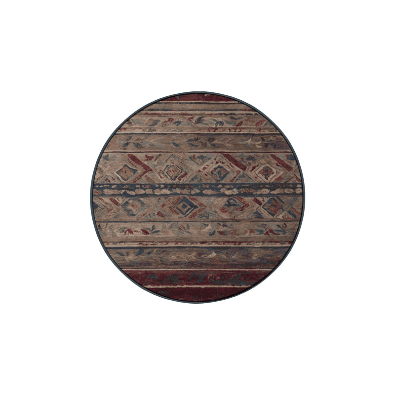 Tapis noir lavable à la machine GSIX03619, Rond 8 pi