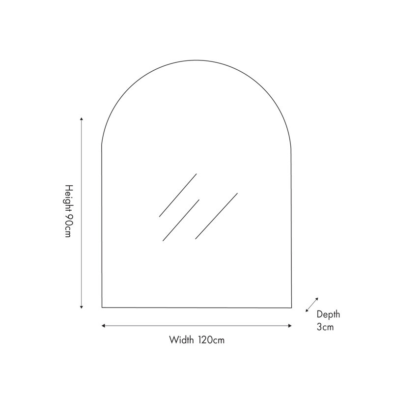 Arch Wall Mirror, Brushed Brass
