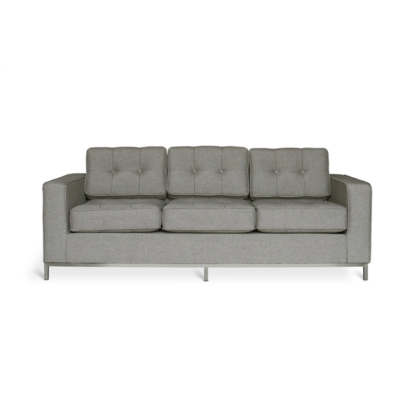 Jane Upholstered Bench, Stainless Steel, Totem Pebble