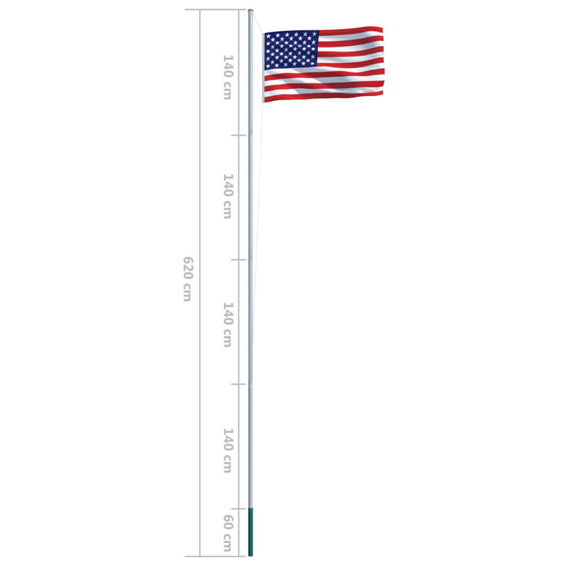 VidaXL US Flag 35.4"x59.1", US, Sectional