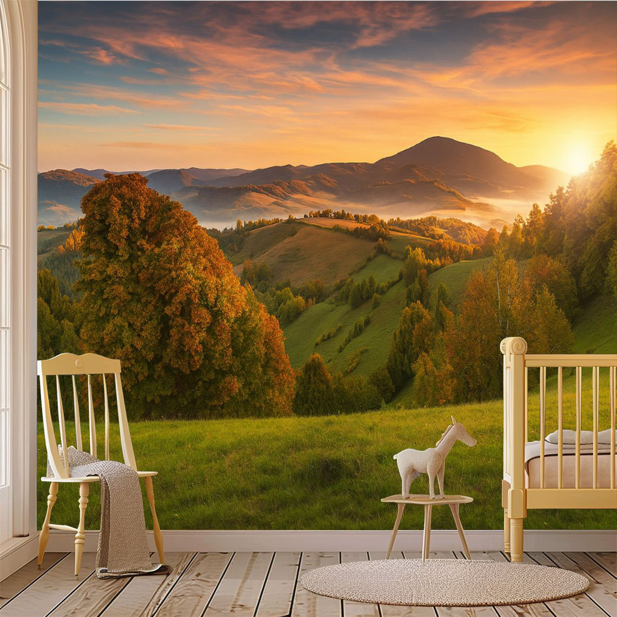 Latitude Run® Peel and Stick Wallpaper Wall Mural Colorful autumn ...
