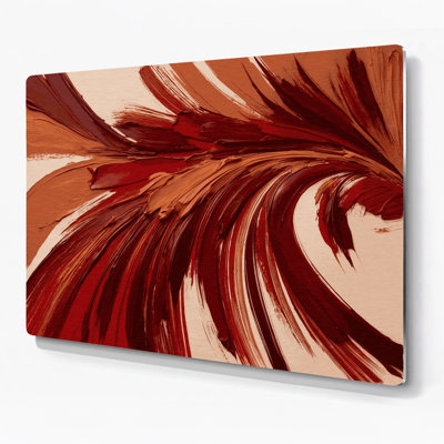 «Lyrical Abstraction 9», art mural en métal rouge