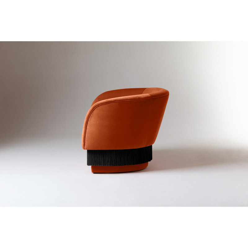 La Folie Barrel Chair, Fire Velvet