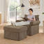 Chaise d'appoint rembourrée avec repose-pieds en chenille-743789297