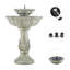 Outdoor Acrylic Birdbath Fountain with Lights